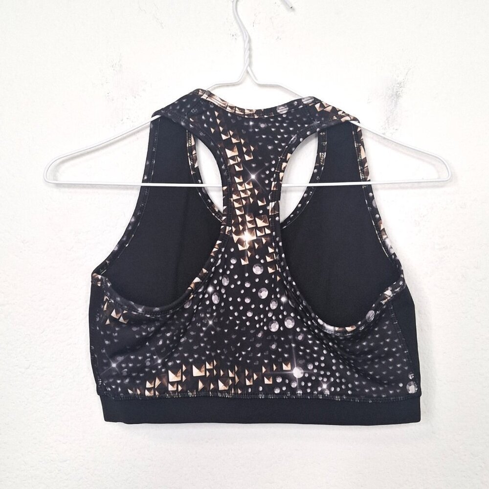 Nike Diamonds Graphic Sports Bra Sz L Racerback Removable Pads Workout Grunge - Picture 3 of 11